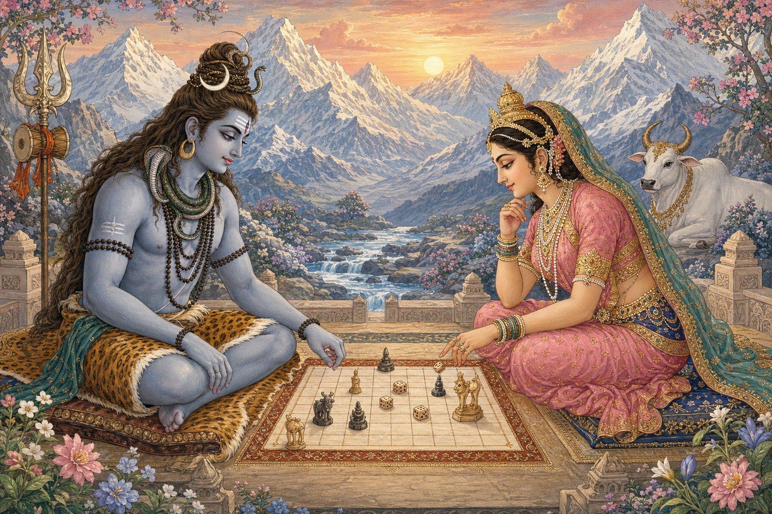 Shiva and Parvati at Dice: Play, Power, and Cosmic Time