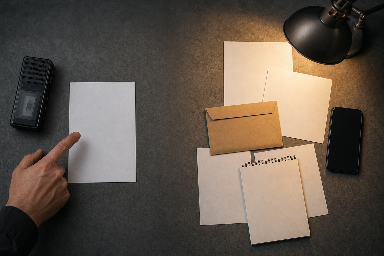 A divided evidence table contrasts one anonymous accusation with several independently examined documents and devices.