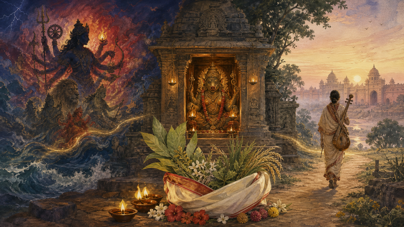 How Shakti Lives in Myth, Temple, Ritual, and Women Saints