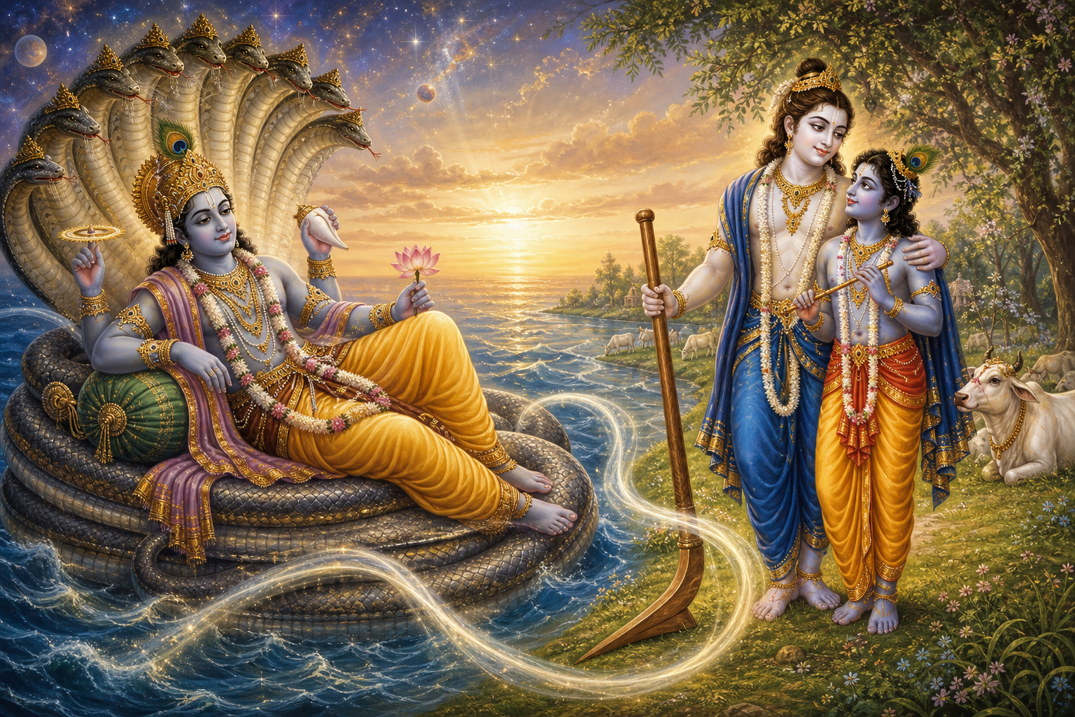 Balarama and Adishesha: One Principle, Two Sacred Forms