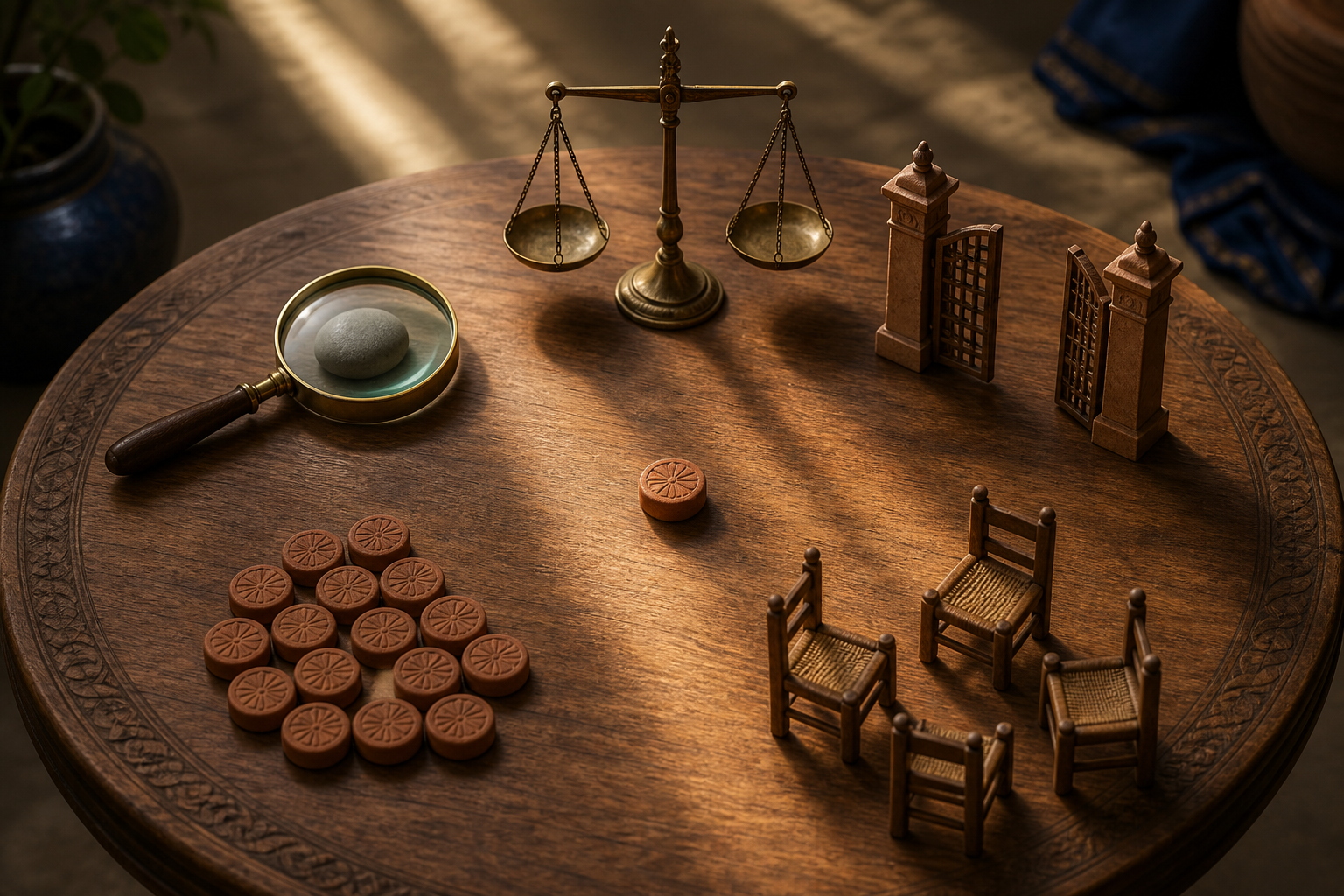 A village illustration contrasts one specific disputed exchange with closed shops isolating several uninvolved family members.
