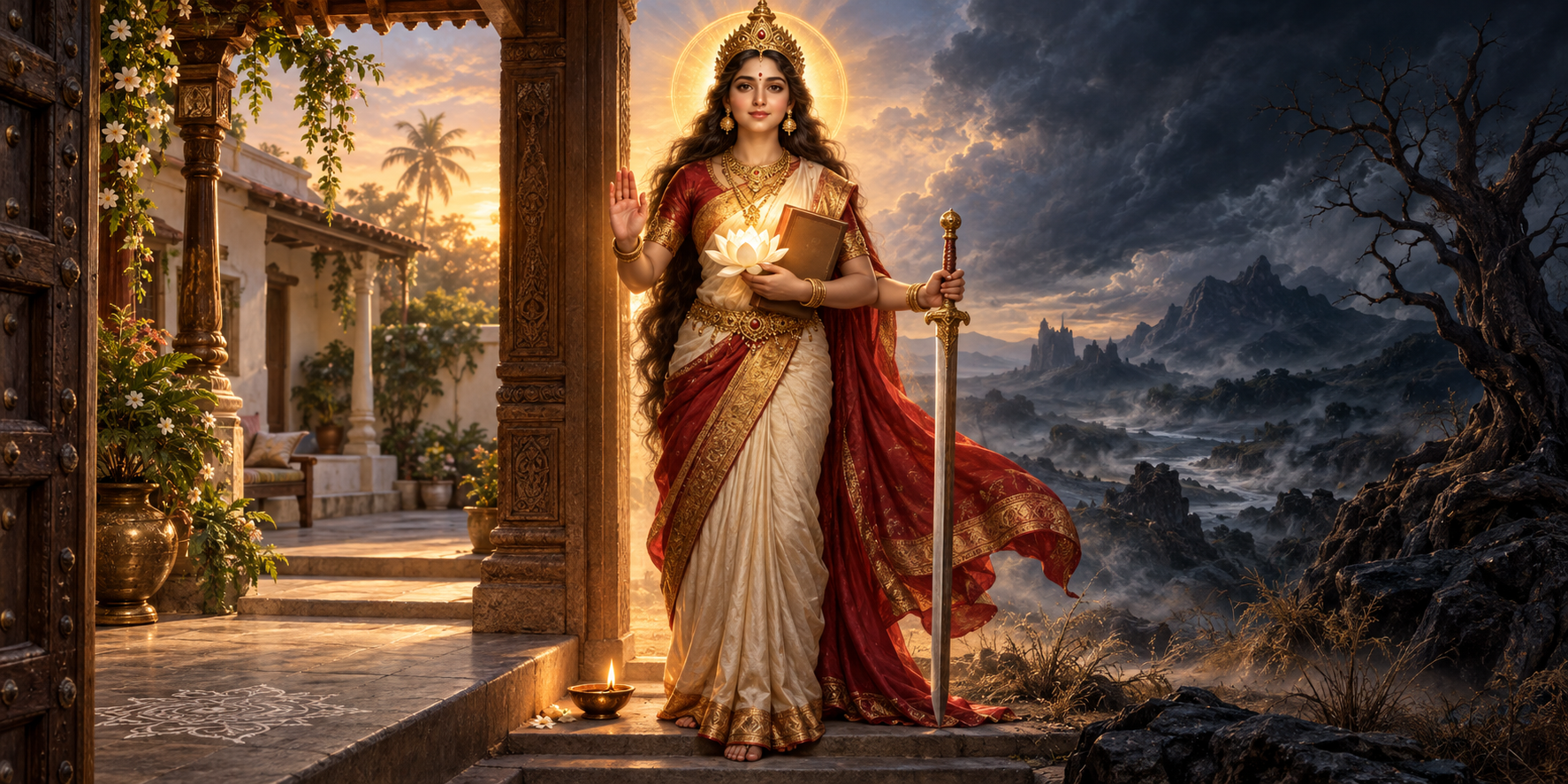 Devi as Knowledge, Protector, and Warrior in Daily Life